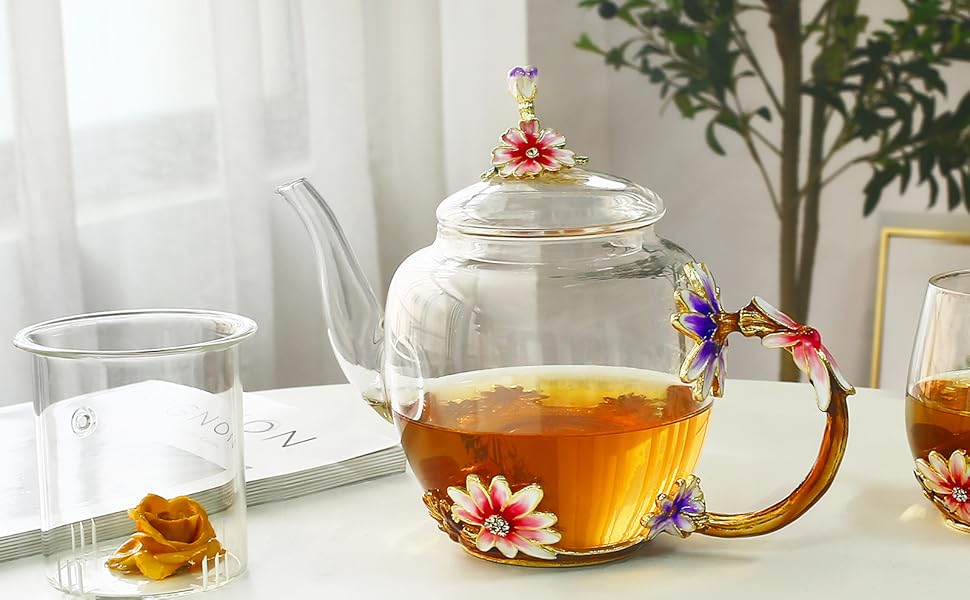 flower tea pot