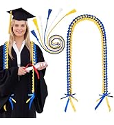 FYSUIMU 4 Pcs Graduation Leis Blue Gold White Graduation Ribbon Honor Cords with Tassel Congrats ...