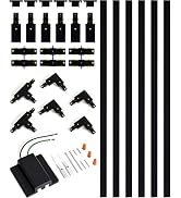 TuyuBEE 20FT H Track Lighting Rails Kit with Floating Canopy Connector, Black H Type Track Rails ...