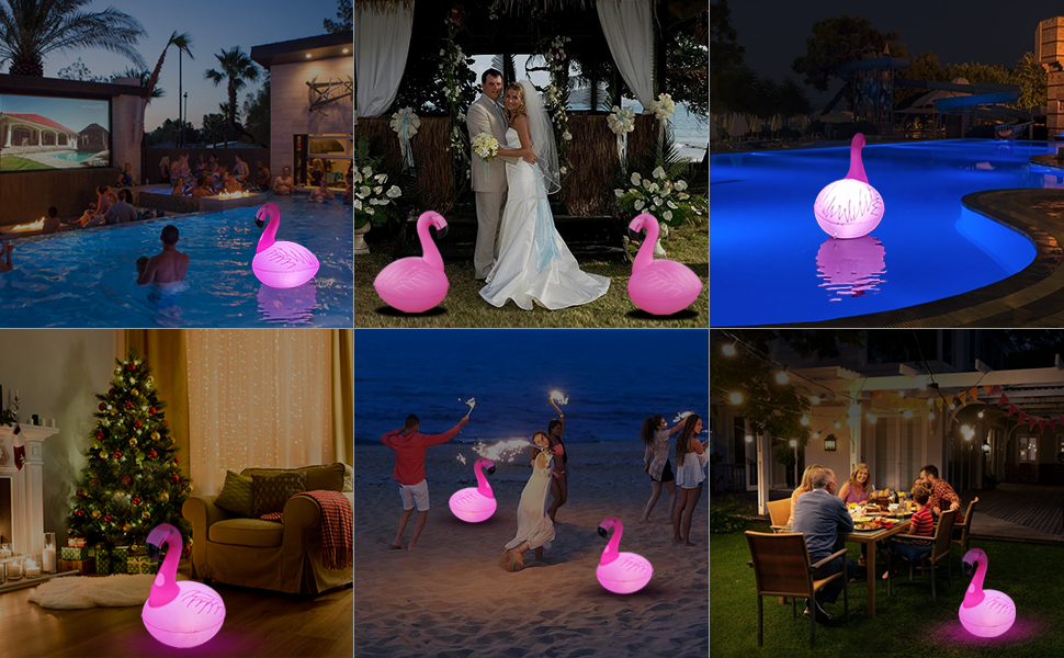 flamingo solar pool lights