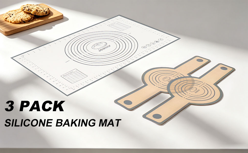 3pc silicone baking mat set reusable sourdough bread sling leaf dough sheets