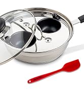 Eggssentials Egg Poacher Pan Nonstick Coating - Poached Egg Cooker, Stainless Steel Egg Poaching ...