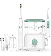 SimpliCare Water Flosser Oral Irrigator &amp; Electric Toothbrush Combo – 20 oz Dental Cleaner, 10 Ad...