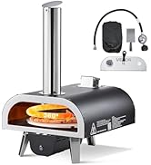 VEVOR Dual Fuel Outdoor Pizza Oven, 12" Auto-Rotating Propane &amp; Wood Pellet Pizza Ovens, Multi-Fu...