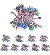 ALITOVE 500pcs WS2811 Individually Addressable RGB LED Pixels Light 12mm Round Diffused Digital C...