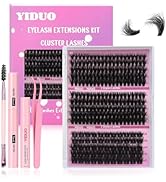 YIDUO Lash Clusters Lashes Kit Volume D Curl Wispy Individuals Eyelash Extensions, Volume Studio ...