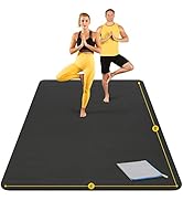 Large Yoga Mat 8'x6'x8mm Extra Thick, Durable, Non-Slip &amp; Odorless Barefoot Exercis...