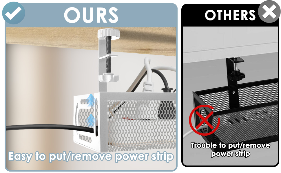 under desk cable management tray