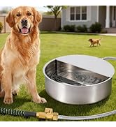 CBKKLHY 6L Automatic Dog Water Bowl Dispenser Outdoor Stainless Steel Pet Waterer Self Filling Wa...