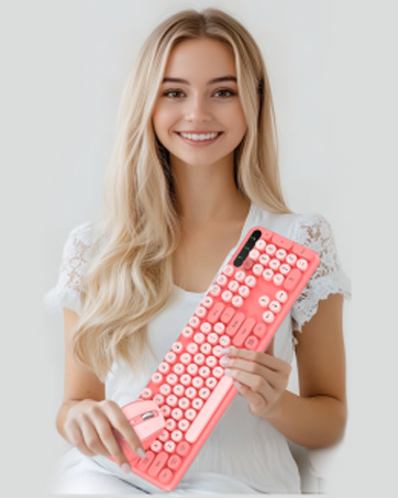 typewriter keyboard with phone holder