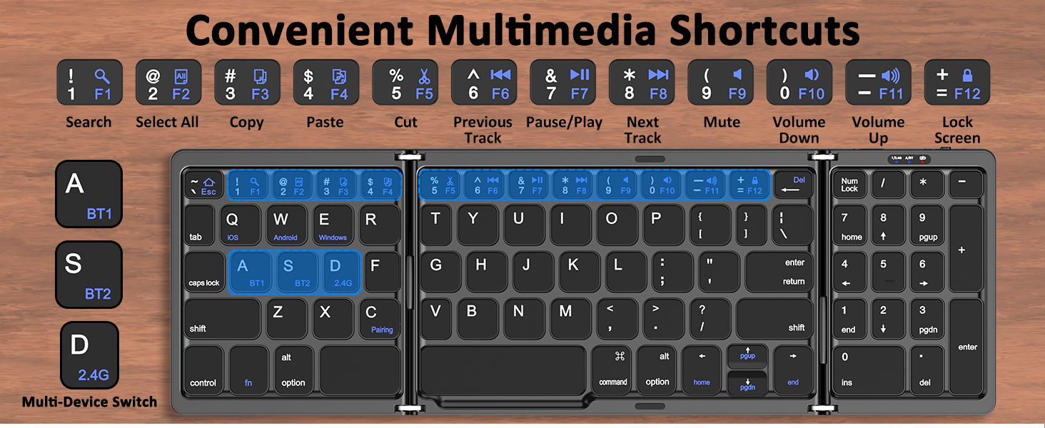 foldable keyboard and mouse