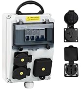 JINDOUZI RV Power Outlet Box, RV Power Outlet Panel with Breaker, with NEMA 14-50R?NEMA 5-20 RV O...