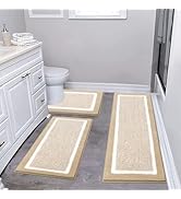 Pauwer 3 Pieces Bathroom Rugs Sets, Microfiber Shaggy Bath Mat Set, Ultra Soft Non-Slip Rug with ...