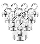 MIKEDE Magnetic Hooks, 80 Lbs Heavy Duty Earth Magnets with Hooks for Cruise Cabin, 10 Pcs Strong...