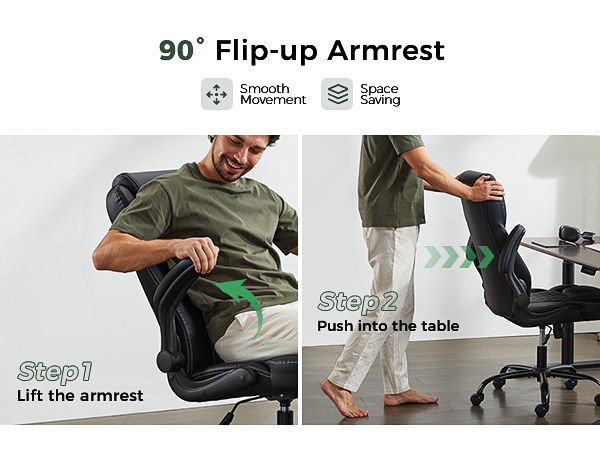 Flip up arm