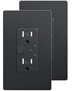 Smart in-Wall Outlet with 2 Individually Controlled Outlets, Tamper Resistant, 2.4 GHz Wi-Fi, Com...