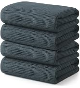 ecolook 4 Pack Waffle Bath Towel Set, 100% Cotton Lightweight &amp; Quick-Dry Bath Towels, Ultra-Abso...
