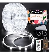 KNONEW 164FT 1000LED Rope Lights for Outside,Outdoor String Lights Waterproof 8 Modes Clear Tube ...