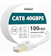 Cat8 Ethernet Cable, Outdoor&Indoor, 100FT Heavy Duty High Speed Cat 8 LAN Network Cable, 40Gbps ...