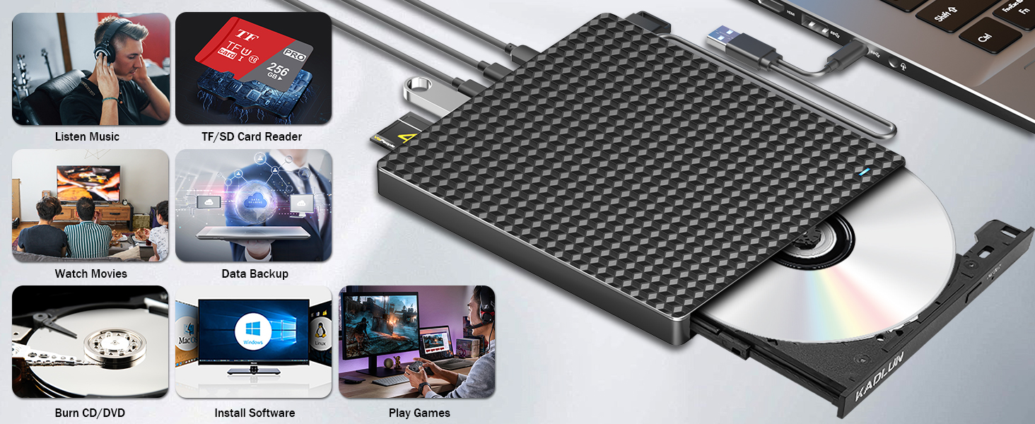 External CD DVD Drive for Laptop