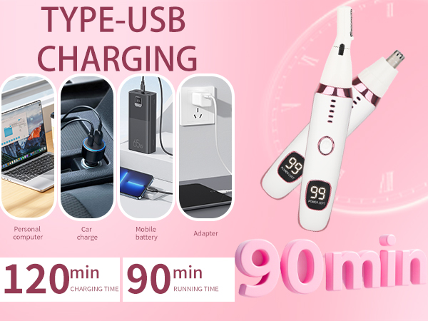 Mendaping 2025 Rechargeable Nose and Ear Hair Trimmer With LED Dispaly for Women Men