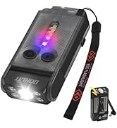 BORUIT V30 LED Small Powerful EDC Flashlight with Red and 365nm UV Light,180°Rotation,USB A/C-C R...