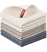 Nialnant 6 Pack Kitchen Towels and Dishcloths Sets,100% Cotton Soft Absorbent Quick Drying Dish T...