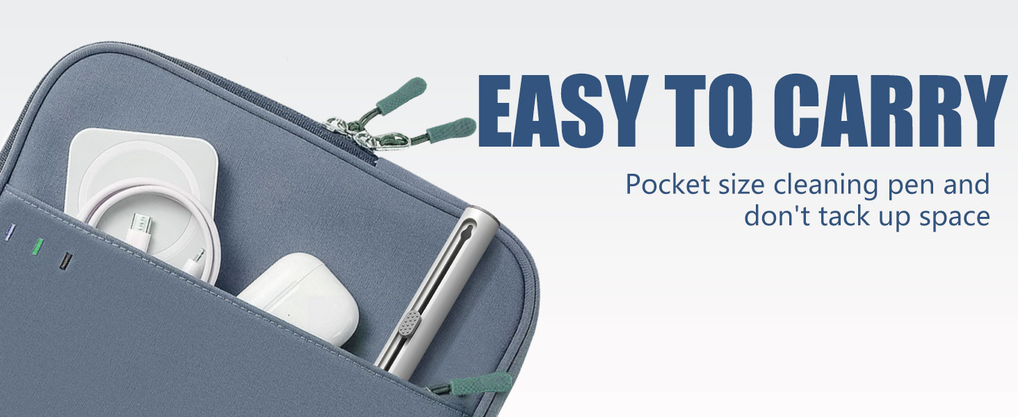 Gray storage case with 'EASY TO CARRY' text showing compact organization features