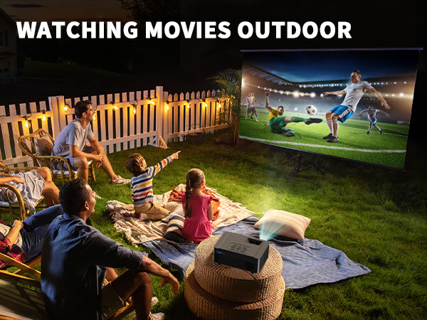 Projector with WIFI and Bluetooth,Native 1080P Projector,Portable Movie Projector for Outdoor Use