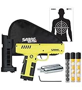 SABRE Home Defense Projectile Launcher, Large Size with (7) 0.68 Cal. Impact Projectiles, 40% Mor...