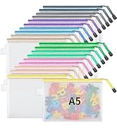 JARLINK 20PCS Mesh Zipper Pouch Bags, 6x9 Inch/A5 Puzzle Bags with Zipper, Waterproof Zipper Pouc...