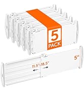 Lifewit 5" Tall 5 Pack Drawer Dividers, 30-47cm/11.5-18.5" Expandable Drawer Divider for Clothes,...
