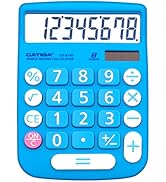 Desktop Calculator 8 Digit with Solar Power and Easy to Read LCD Display, Big Buttons, for Home, ...