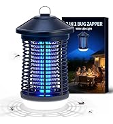 Bug Zapper Indoor &amp; Outdoor, Electric Insect Control Device with LED Light, IPX4 Waterproof, 360 ...