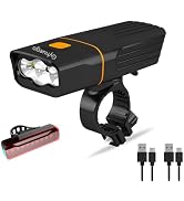 Bike Lights Front and Back, Bright USB Rechargeable Bicycle Lights with Power Bank Function Easy ...