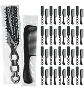 Gisdo 50 Pcs Hair Brush Combs Set in Bulk for Homeless Individually Wrapped Curly Thick Long Smoo...