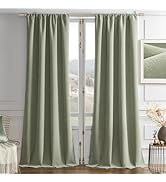 Joydeco Sage Green Velvet Curtains 84 inches, Super Soft Velvet Macha Green Curtains for Bedroom ...