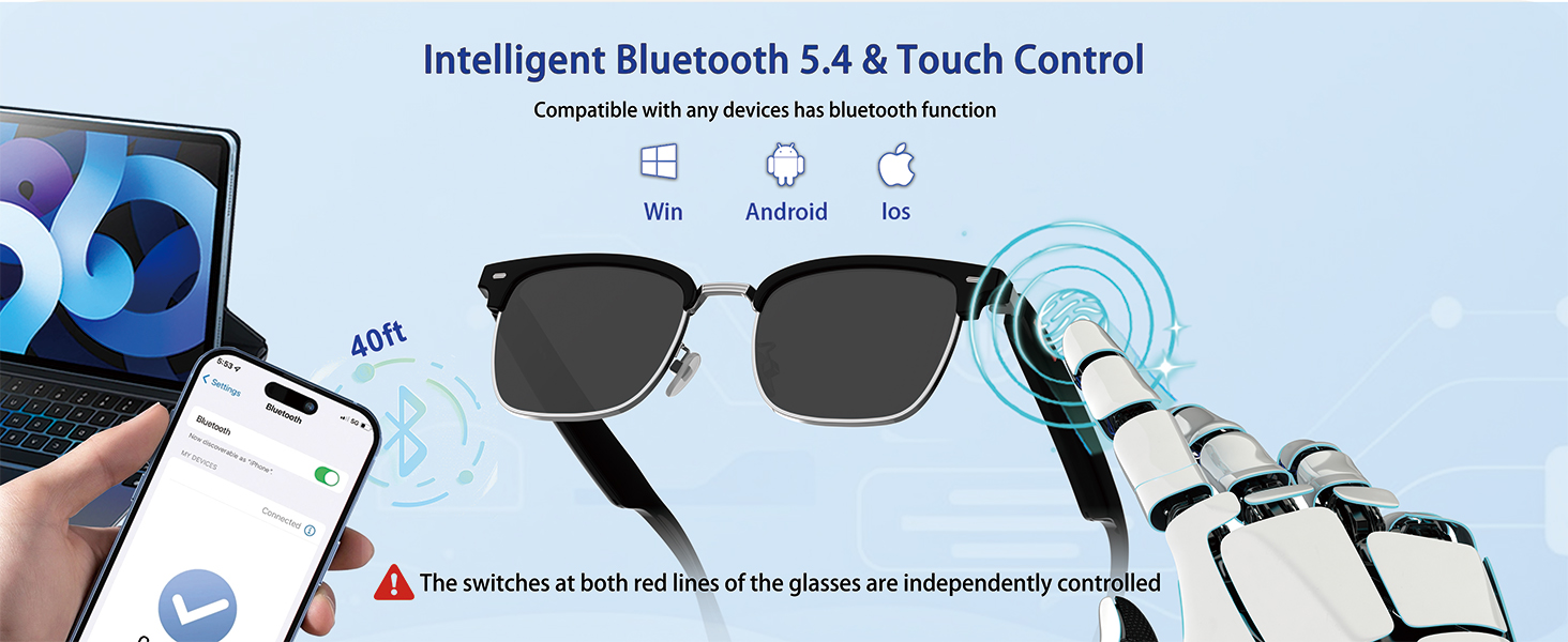 Intelligent Bluetooth 5.4 &amp;amp; Touch Control