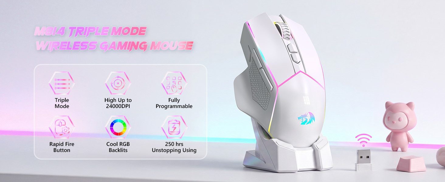 M814W tri mode Wireless Gaming Mouse