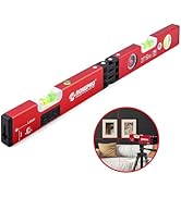 RONGPRO 20Inch Foldable Level with Magnetic and 30Ft Laser Leveling Line, Aluminum Alloy Multi-fu...