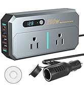 BMK 200W Car Inverter DC 12V to 110V AC Power Inverters for Vehicles with PD 30W USB-C, Dual USB ...