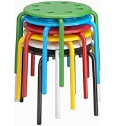 VECELO Stackable Stools for Classroom, 12" Height Portable Stacking Stool Chairs with Non-Slip Fo...