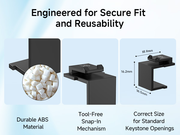 Keystone blanks snap-in blank keystone plug for unused network or audio-video ports