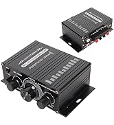 Power Amplifier, AK-160BT Bluetooth 5.0 Stereo Audio, 2 Channel Amplifier Receiver 20W x 2, 12V M...