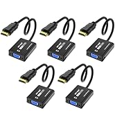 MT-VIKI HDMI to VGA Adapter, Gold-Plated HDMI Converter Male to Female, Compatible for Computer, ...