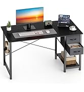 Sweetcrispy 40 Inch Computer Desk with Drawers for Home Office, Writing Desk with X-Shaped Reinfo...