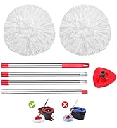 Adaptedfor 2 Pack EasyWring Microfiber Spin Mop Replacement Set - Adjustable Handle, Base, Spin M...