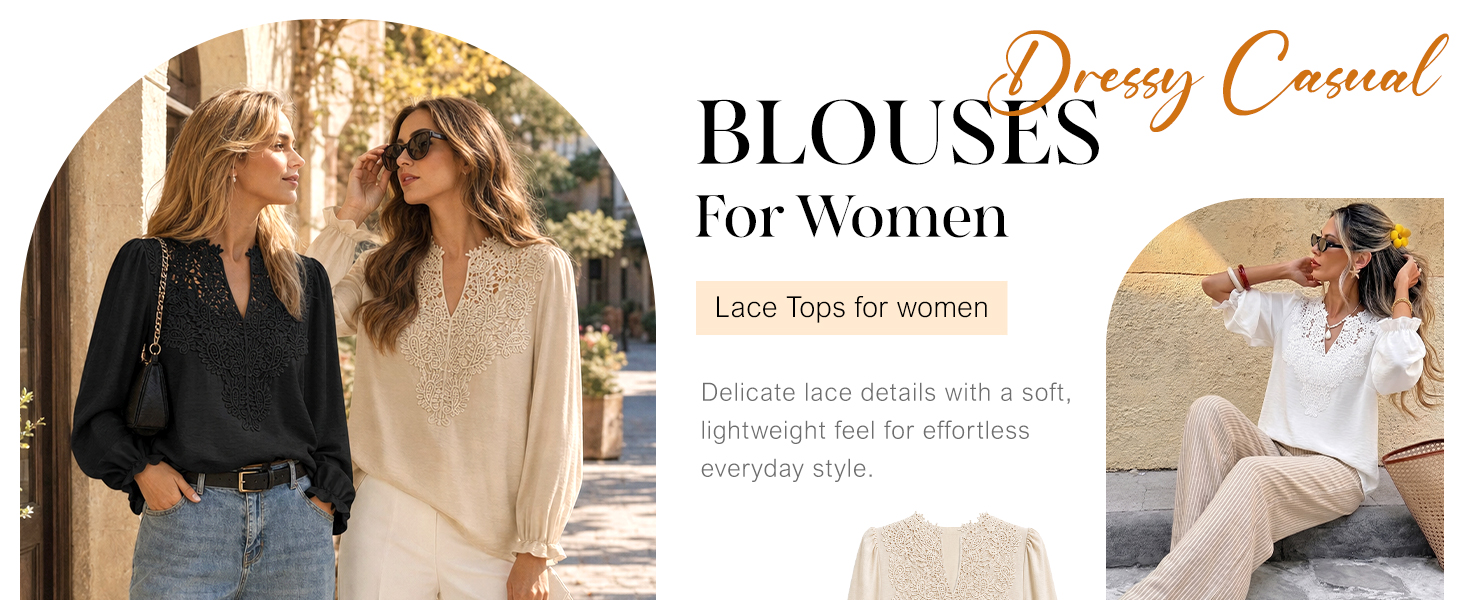 lace long sleeve tops for women