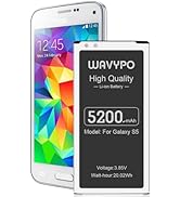 5200mah Battery for Galaxy S5, (Upgraded) EB-BG900BBC Replacement Battery Li-ion for Samsung Gala...