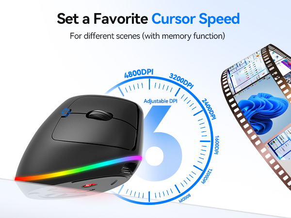 ergonomic mouse adjustable DPI